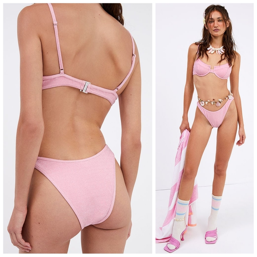 2pc For Love And Lemons Tiana Shine Bikini Top & Bottom
